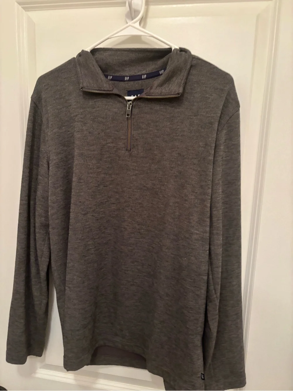 Men's Quarter-Zip Pullover Sweater - Gray GAP Men’s Gray Quarter Zip Pullover Sw